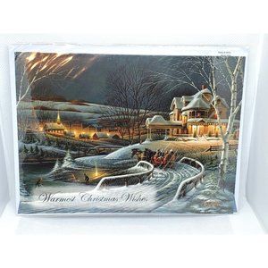 Terry Redlin Warmest Wishes Vibrant Graphics Holiday Greeting Card With Envelope